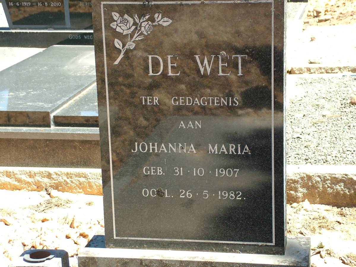 WET Johanna Maria, de 1907-1982
