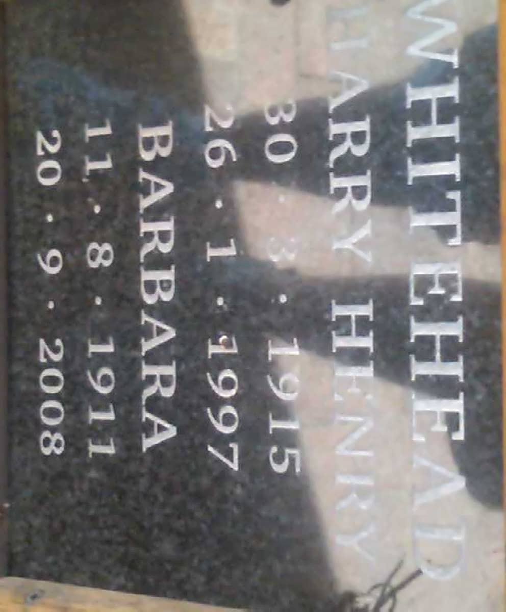 WHITEHEAD Harry Henry 1915-1997 & Barbara 1911-2008