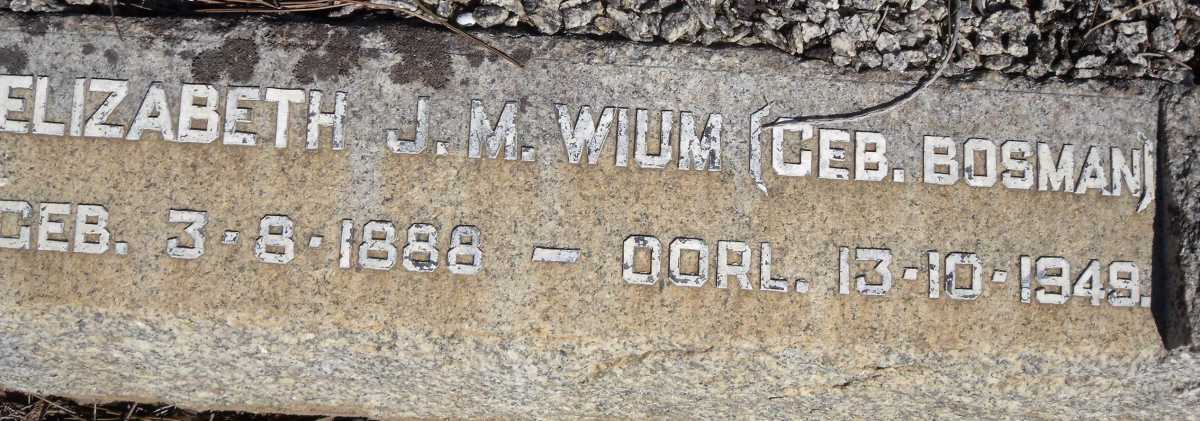 WIUM Andries C.J. 1877-1950 & Elizabeth J.M. BOSMAN 1888-1949 _3