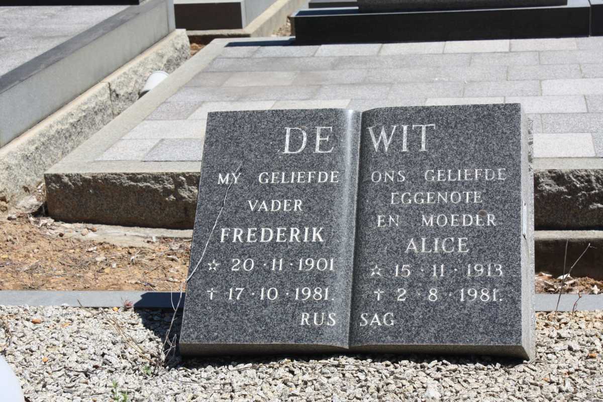 WIT Frederik, de 1901-1981 & Alice 1913-1981