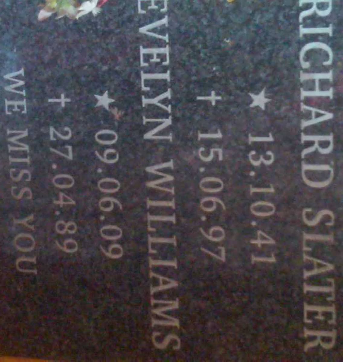  WILLIAMS Evelyn 1909-1989 :: SLATER Richard 1941-1997