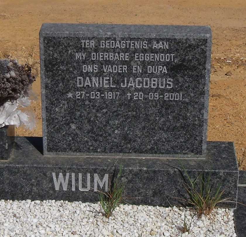 WIUM Daniel Jacobus 1917-2001