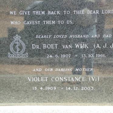 WIJK A.J.J., van 1907-1961 & Violet Constance 1909-2003
