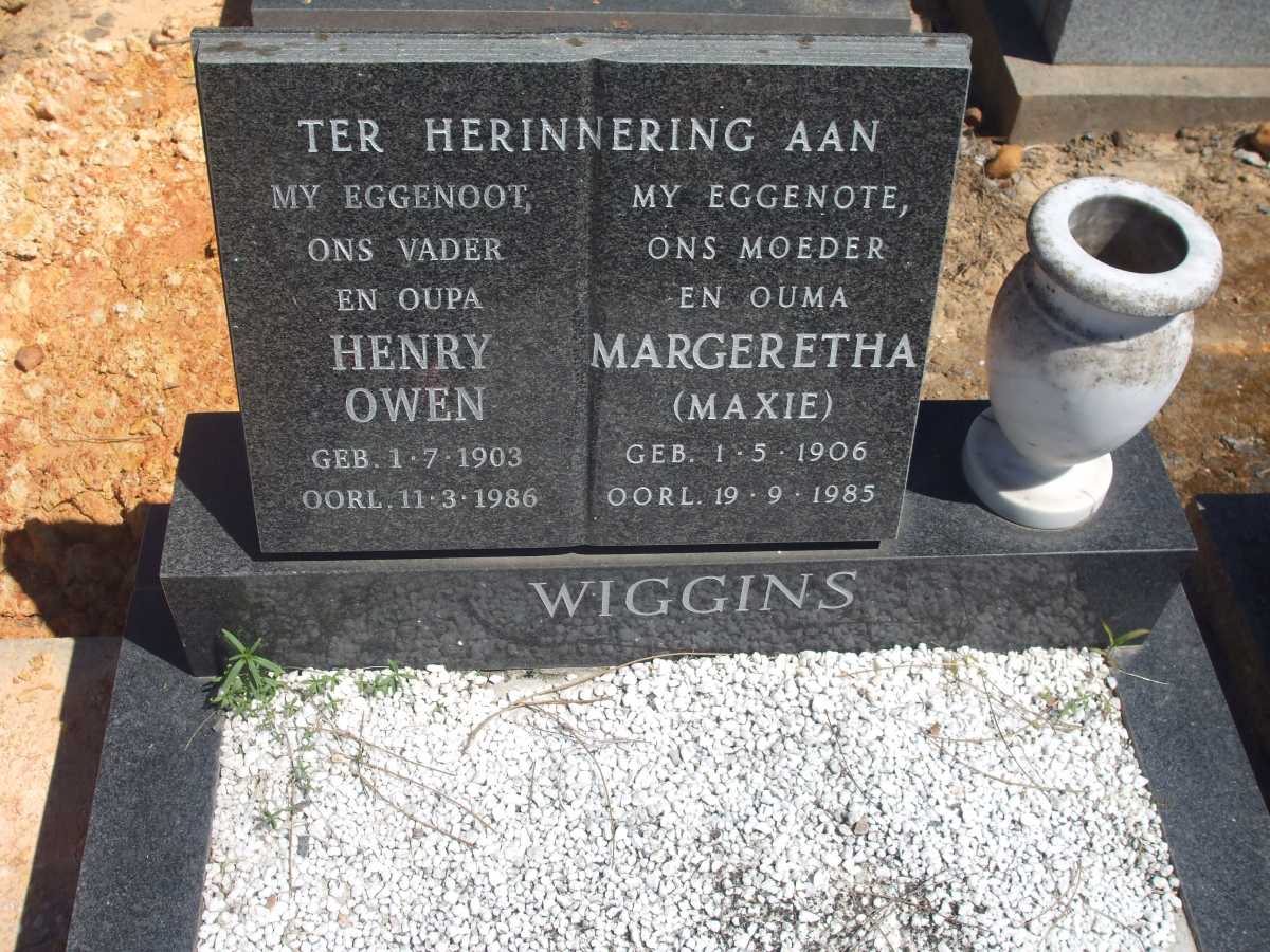 WIGGINS Henry Owen 1903-1986 & Margeretha 1906-1985