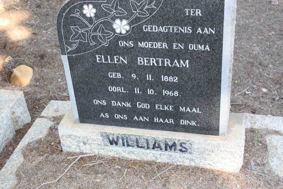 WILLIAMS Ellen Bertram 1882-1968