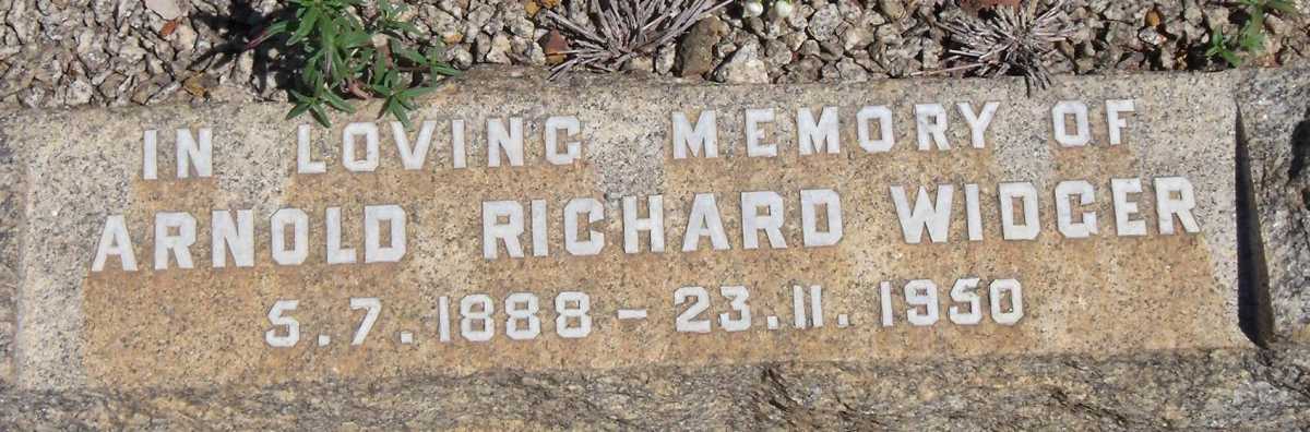 WIDGER Arnold Richard 1888-1950