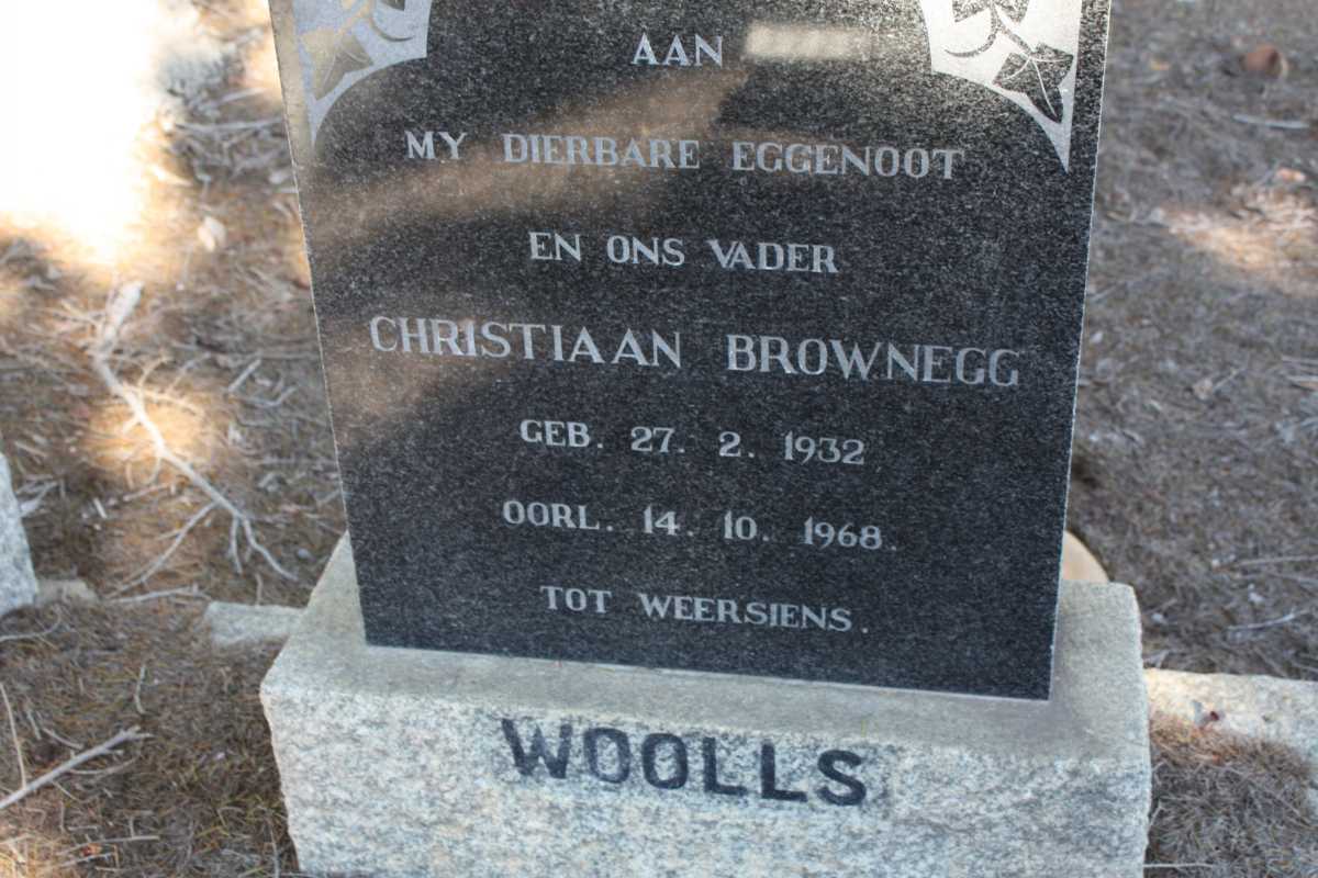 WOOLLS Christiaan Brownegg 1932-1968