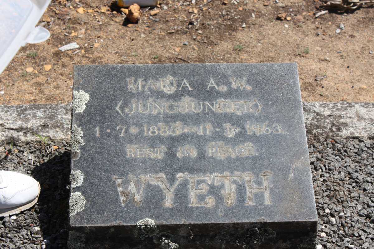 WYETH Maria A.W. nee JUNGUNGER 1883-1963