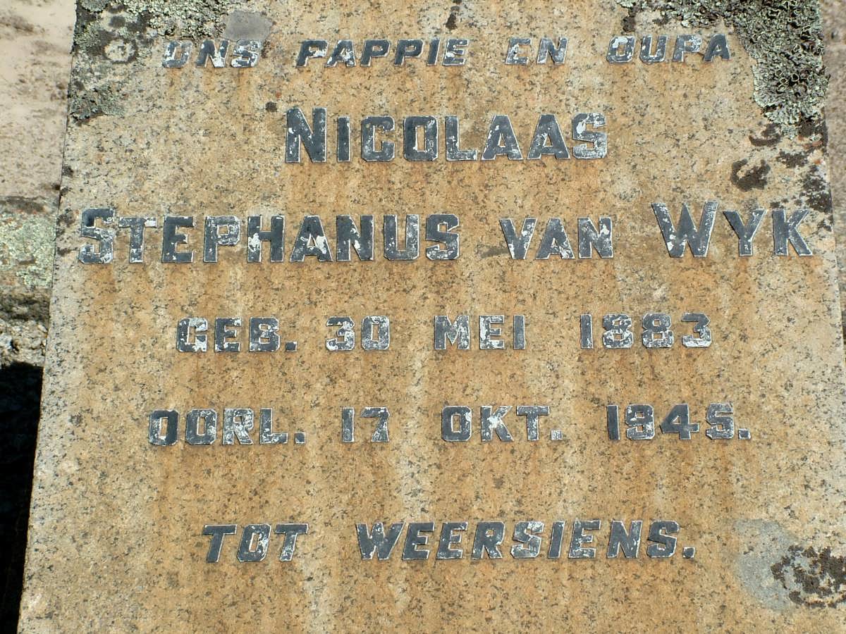 WYK Nicolaas Stephanus, van 1883-1945