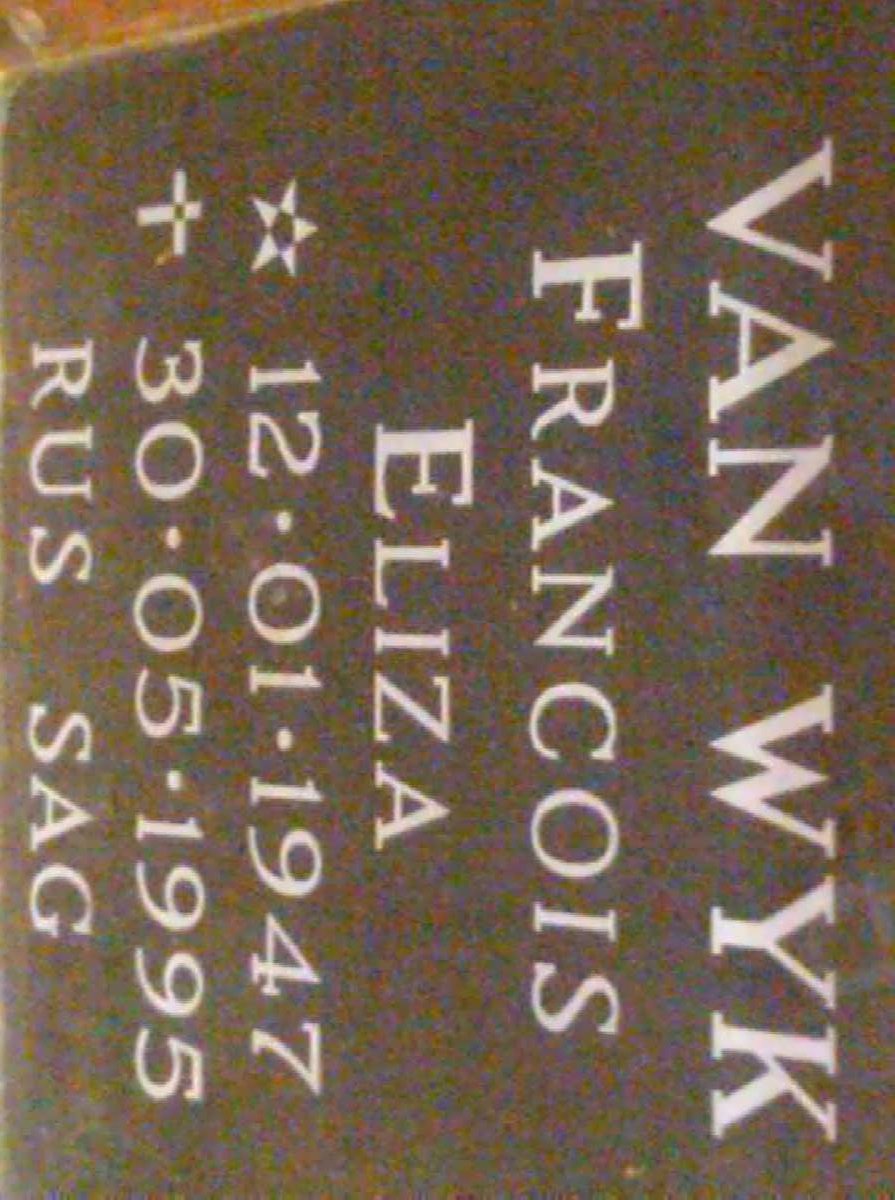 WYK Francois Eliza, van 1947-1995