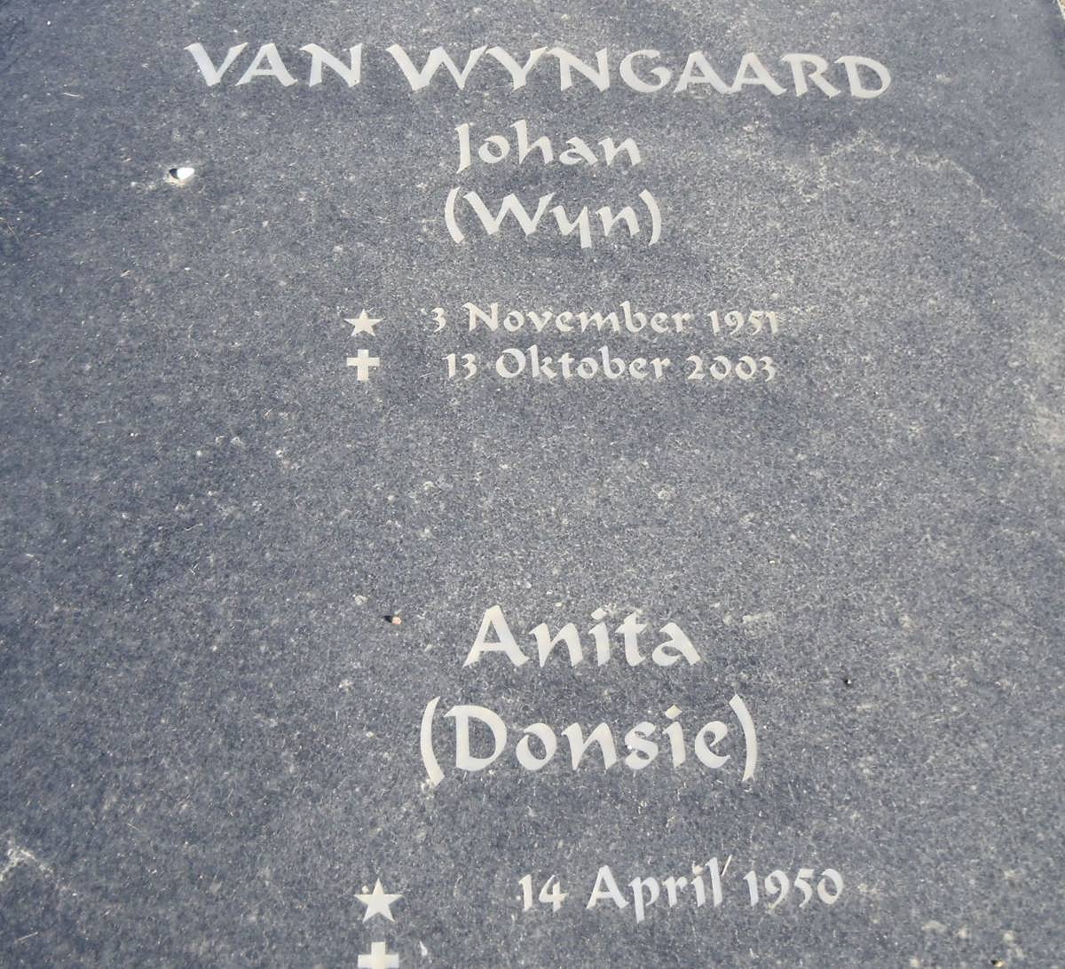 WYNGAARD Johan, van 1951-2003 & Anita -1950