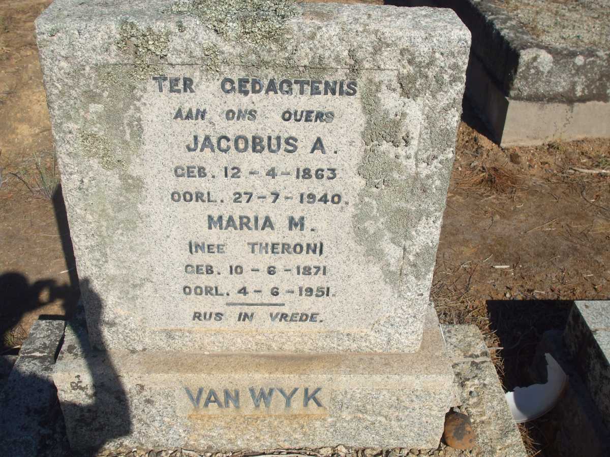 WYK Jacobus A., van 1863-1940 & Maria M. THERON 1871-1951