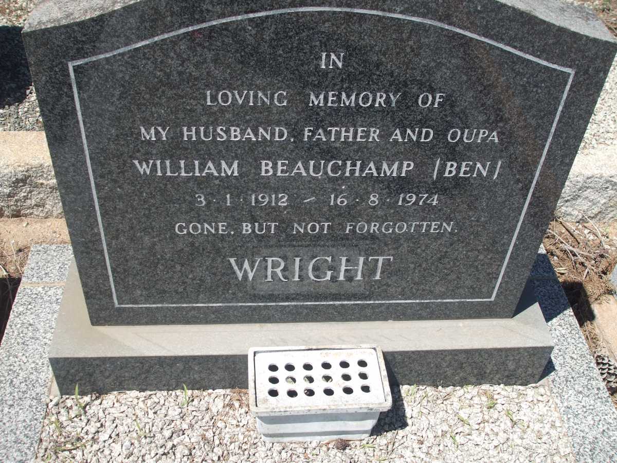 WRIGHT William Beauchamp 1912-1974