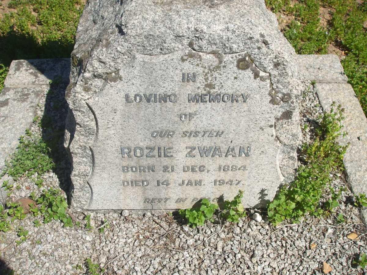 ZWAAN Rozie 1884-1947