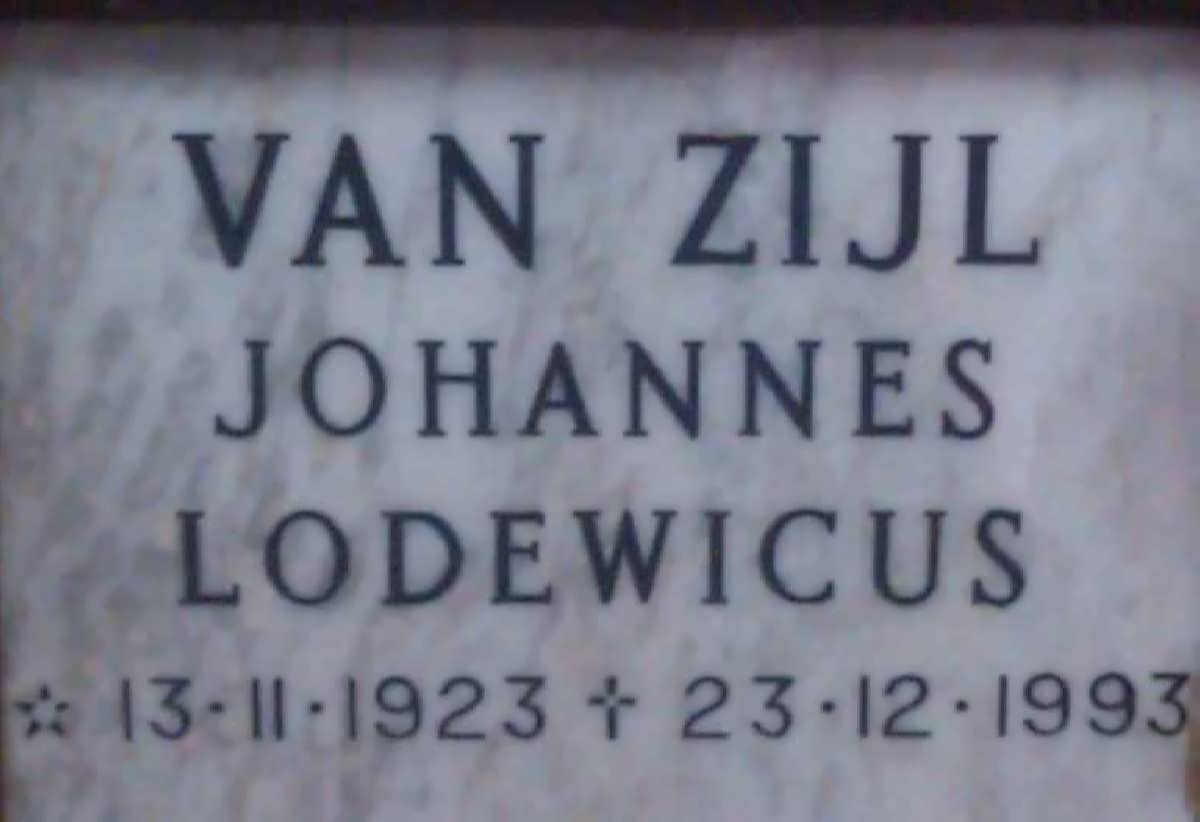 ZIJL Johannes Lodewicus, van 1923-1993
