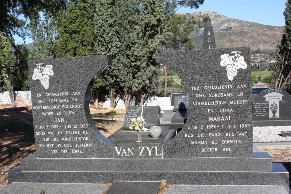 ZYL Jan, van 1922-1980 &amp; Maraai 1926-1989