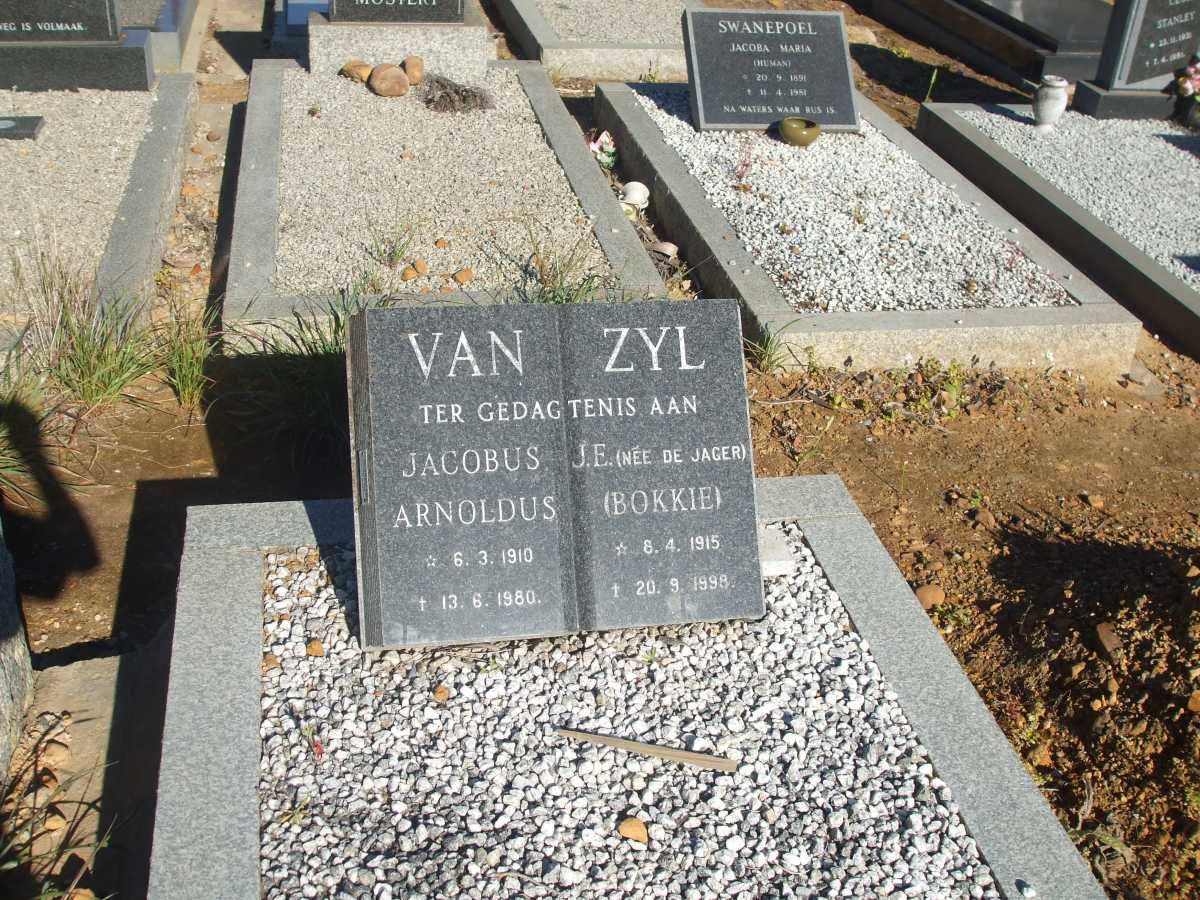 ZYL Jacobus Arnoldus, van 1910-1980 &amp; J.E. DE JAGER 1915-1995