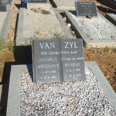 ZYL Jacobus Arnoldus, van 1910-1980 &amp; J.E. DE JAGER 1915-1995