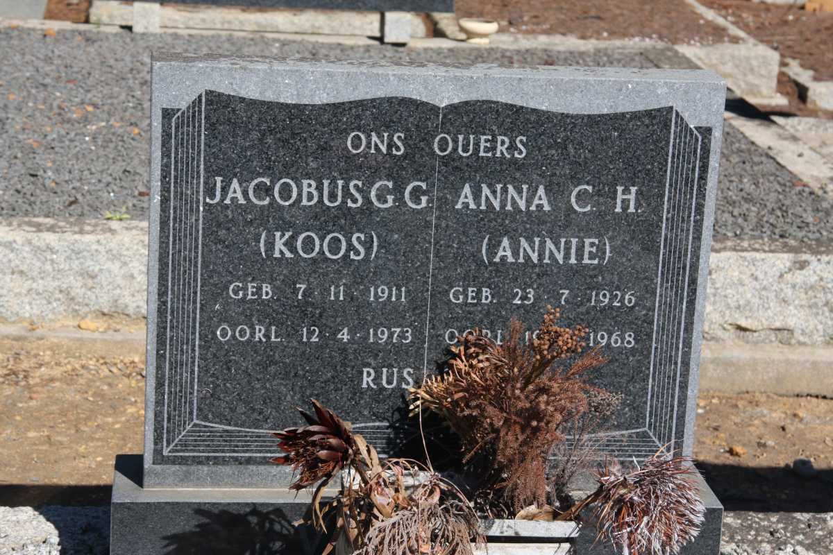 ZYL Jacobus G.G., van 1911-1973 &amp; Anna C.H. 1926-1968