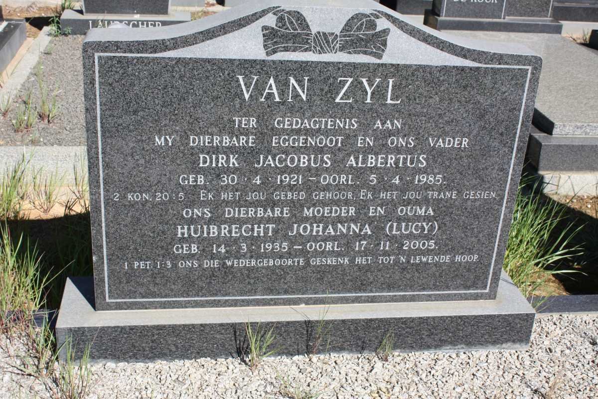 ZYL Dirk Jacobus Albertus, van 1921-1985 &amp; Huibrecht Johanna 1935-2005