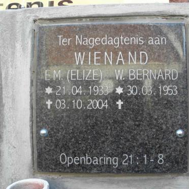 WIENAND E.M. 1933-2004 :: WIENAND W. Bernard 1953-