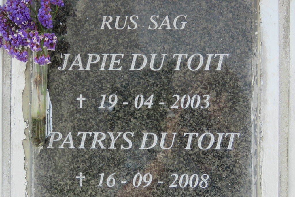 TOIT Japie, du -2003 &amp; Patrys -2008