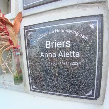 BRIERS Anna Aletta 1953-2024