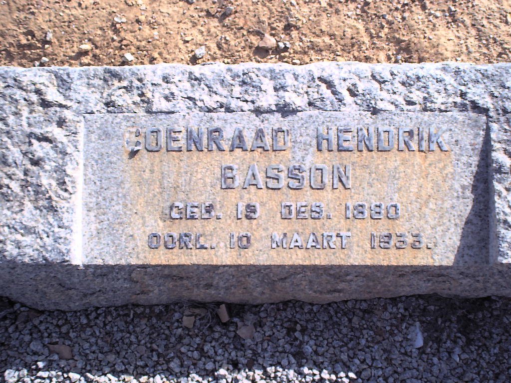 BASSON Coenraad Hendrik 1890-1933