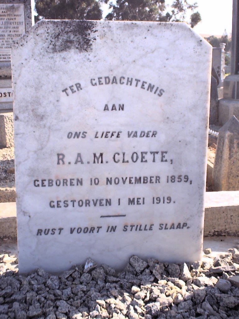 CLOETE R.A.M. 1859-1919