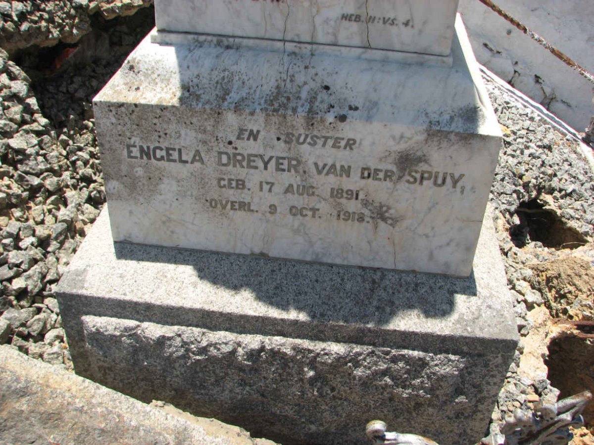DREYER Engela nee VAN DER SPUY 1891-1918