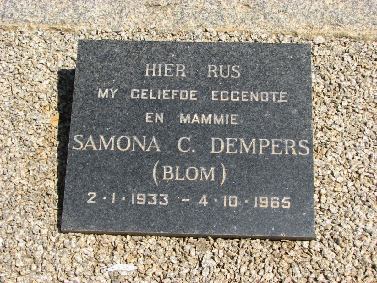 DEMPERS Samona C. nee BLOM 1933-1965