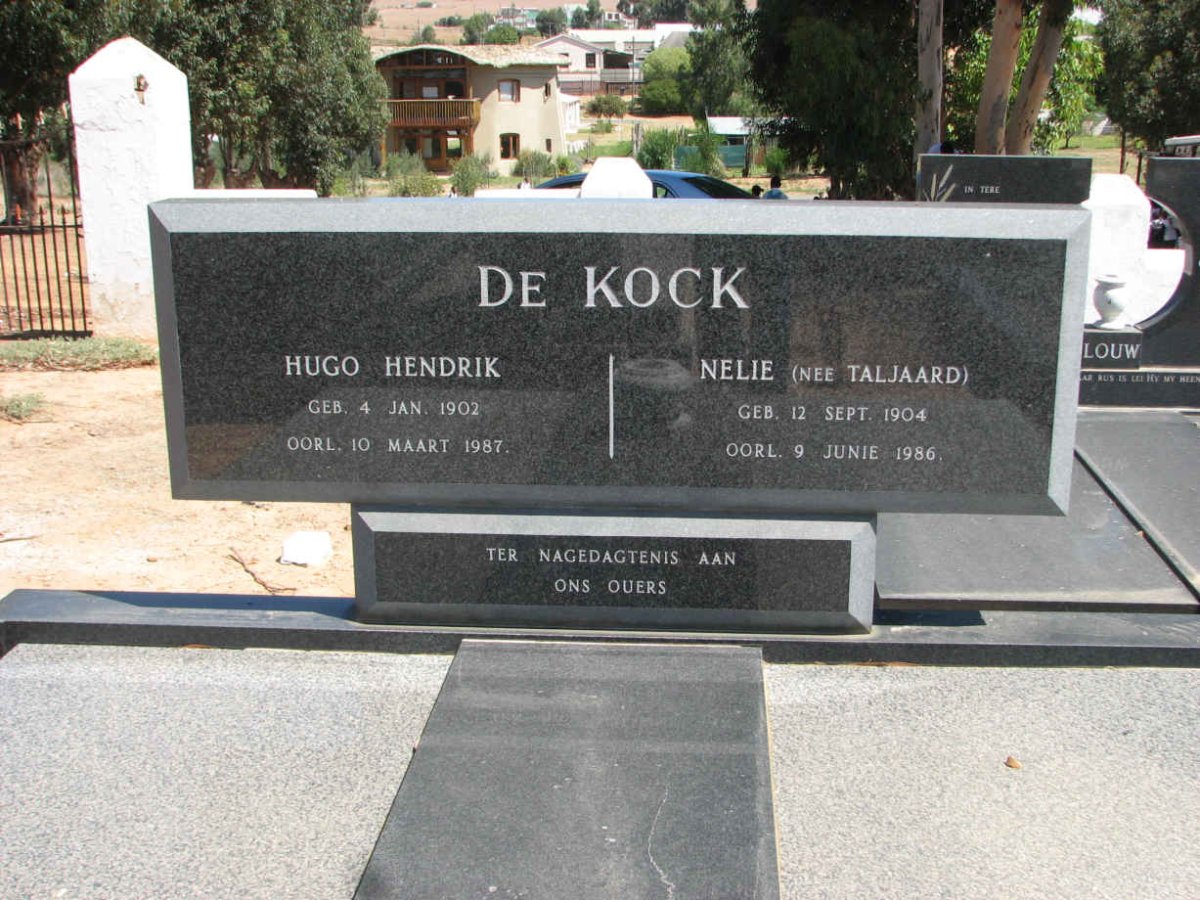 KOCK Hugo Hendrik, de 1902-1987 &amp; Nelie TALJAARD 1904-1986