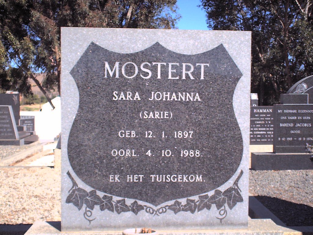 MOSTERT Sara Johanna 1897-1988