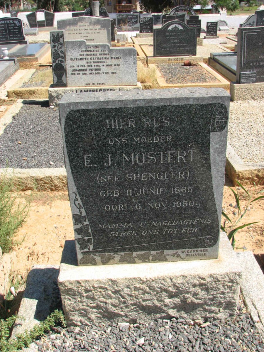 MOSTERT E.J. nee SPENGLER 1865-1950