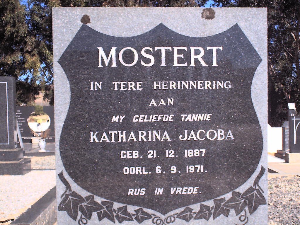 MOSTERT Katharina Jacoba 1887-1971