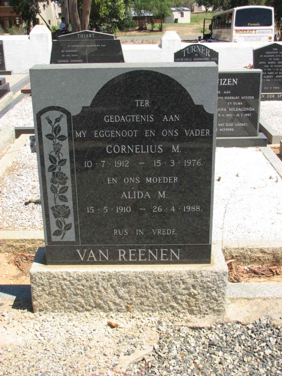 REENEN Cornelius M. van 1912-1976 &amp; Alida M. 1910-1988