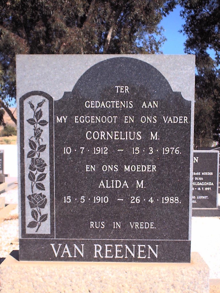RENEN Cornelius M., van  1912-1976 &amp; Alida M. 1910-1988
