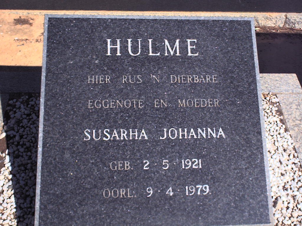ROUX Koos 1927-1994,HULME Susarha Johanna 1921-1979