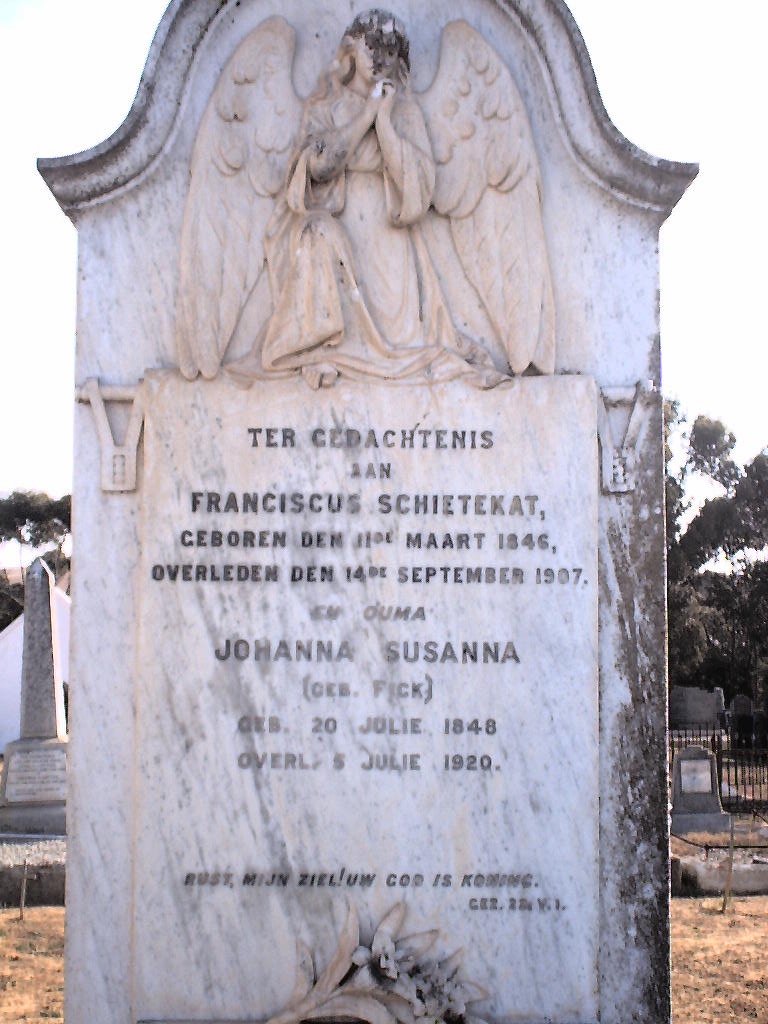 SCHIETEKAT Franciscus 1846-1907 &amp; Johanna Susanna FICK 1848-1920
