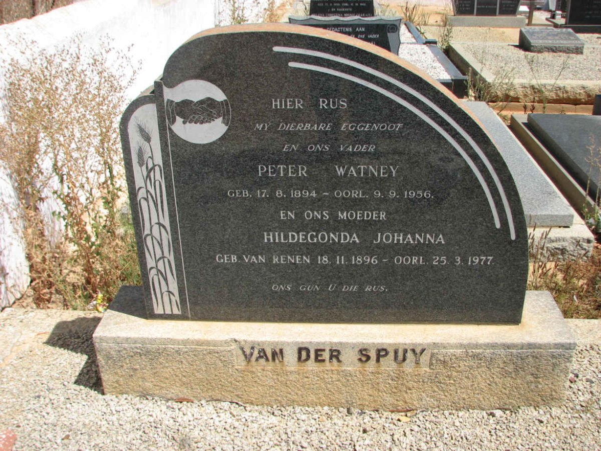 SPUY Peter Watney, van der 1894-1956 &amp; Hildegonda Johanna VAN RENEN 1896-1977