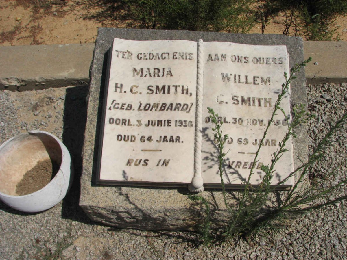 SMITH Willem G. -1936 &amp; Maria H.C. LOMBARD -1936