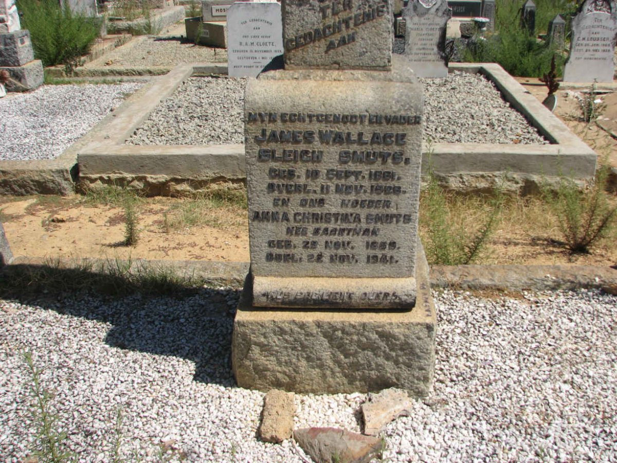 SMUTS James Wallace Sleigh 1861-1926 &amp; Anna Christina 18??-1941