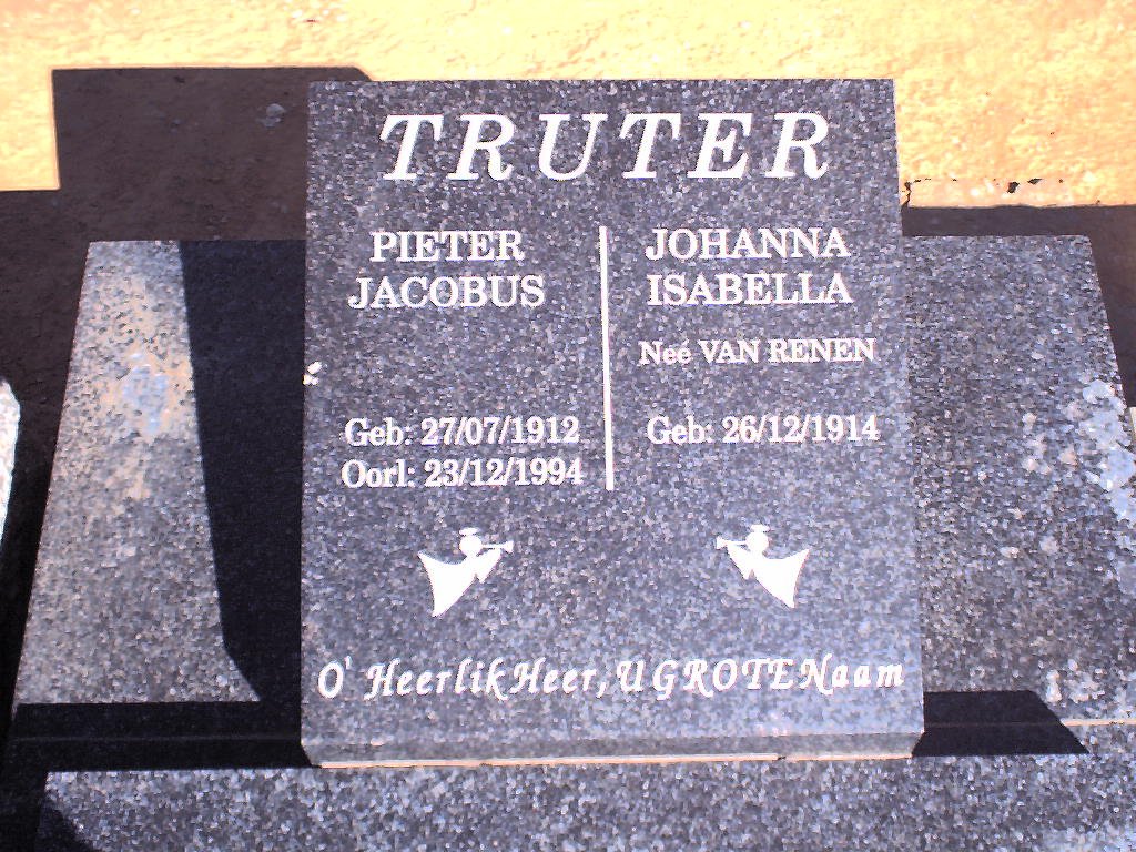 TRUTER Pieter Jacobus 1912-1994 &amp; Johanna Isabella VAN RENEN 1914-