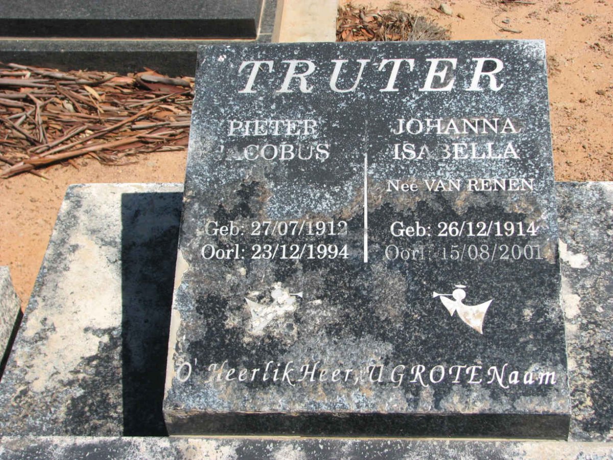 TRUTER Pieter Jacobus 1912-1994 &amp; Johanna Isabella VAN RENEN 1914-2001