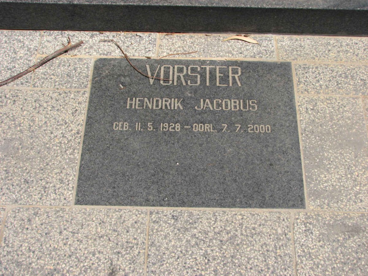VORSTER Hendrik Jacobus 1928-2000
