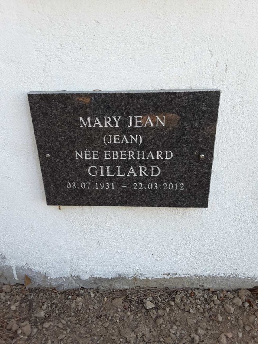 GILLARD Mary Jean nee EBERHARD 1931-2012