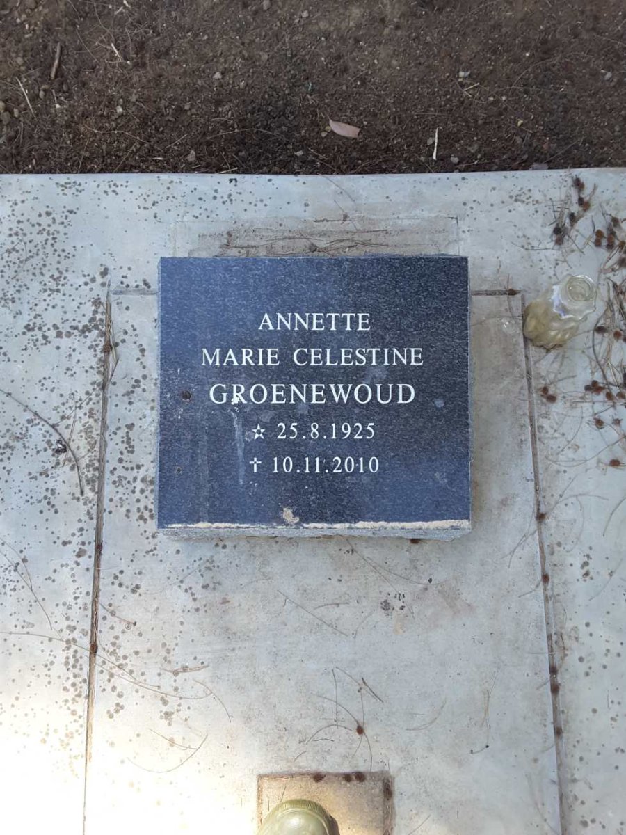 GROENEWOUD Annette Marie Celestine 1925-2010
