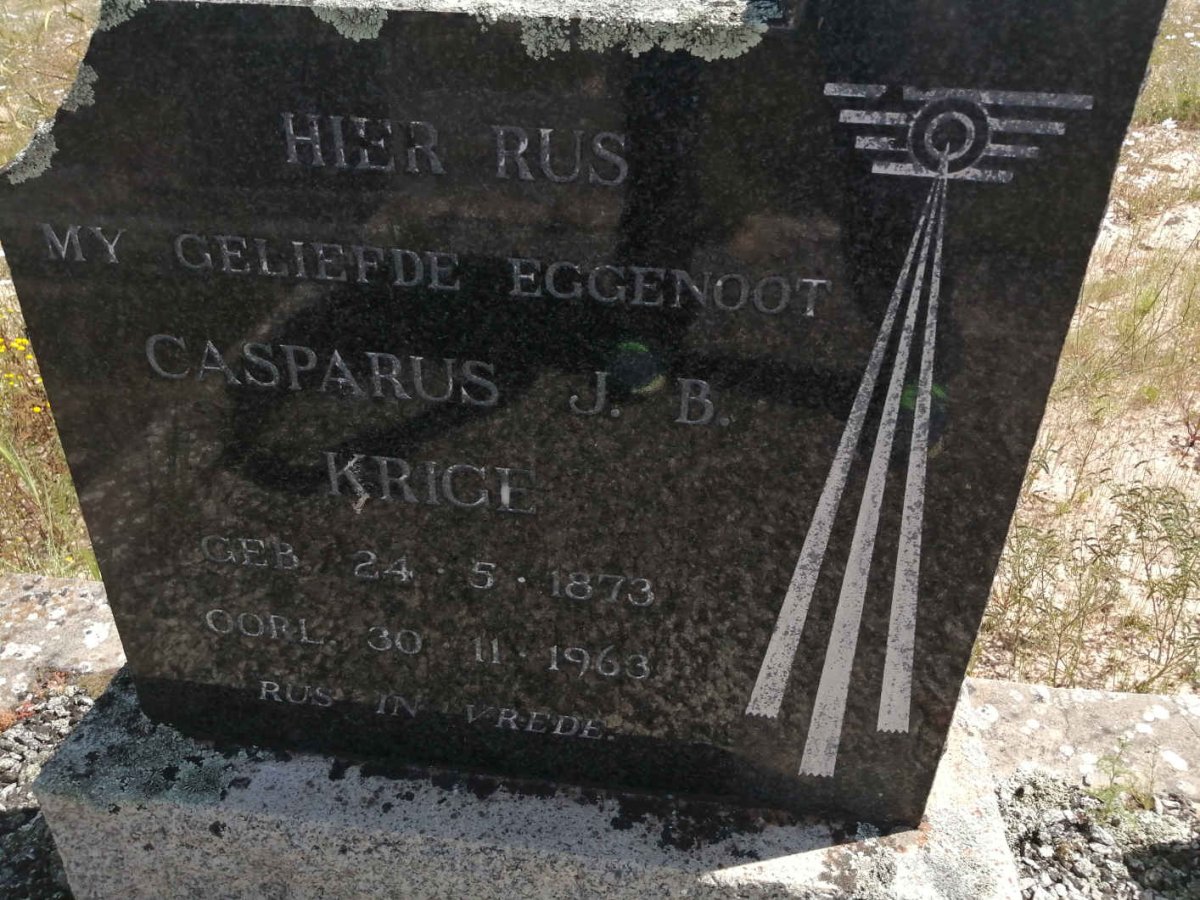 KRIGE Casparus J.B. 1873-1963 &amp; Catharina J.H. 1892-1977
