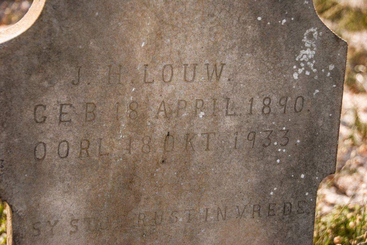 LOUW J.H. 1890-1933