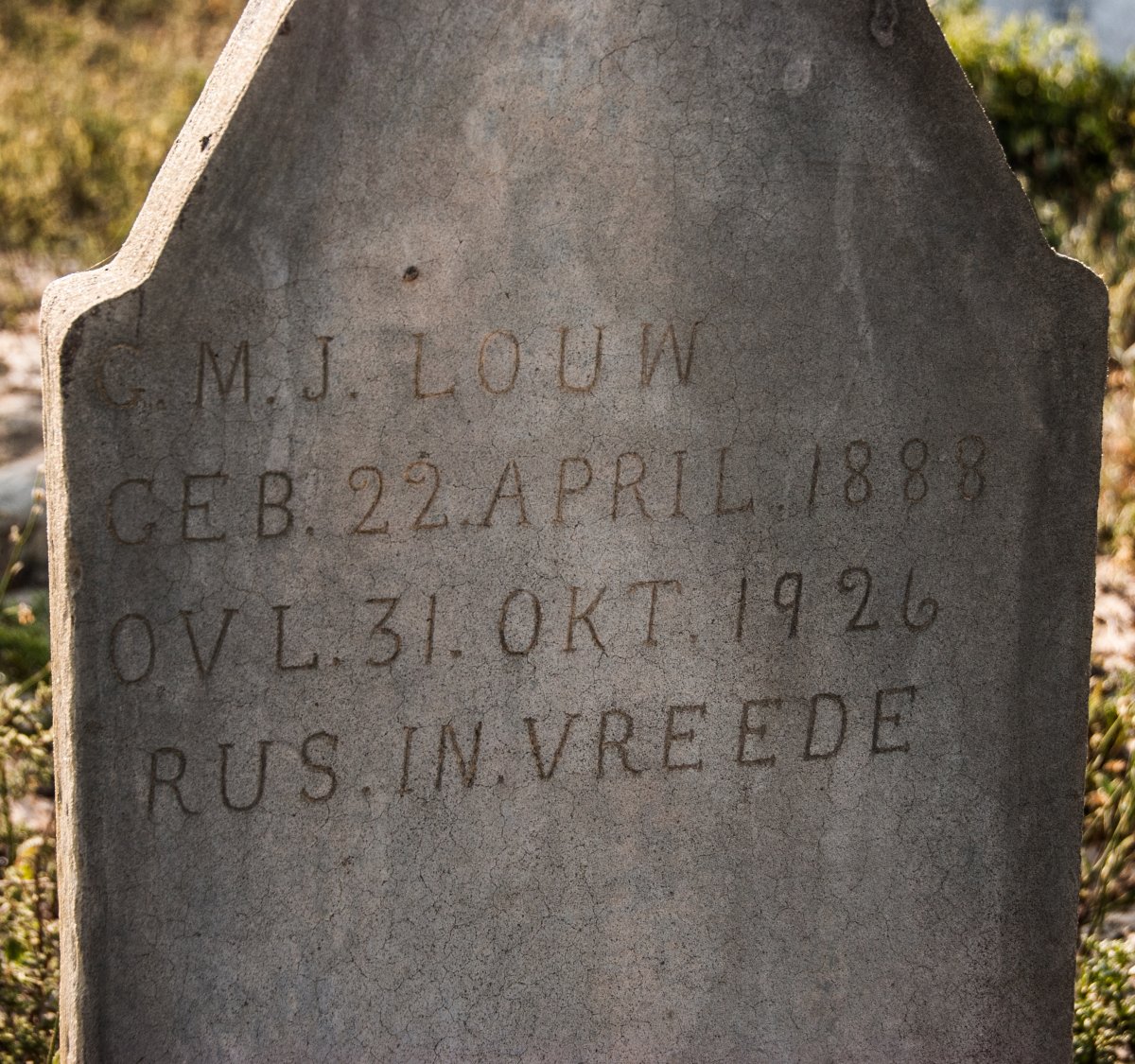LOUW G.M.J. 1888-1926